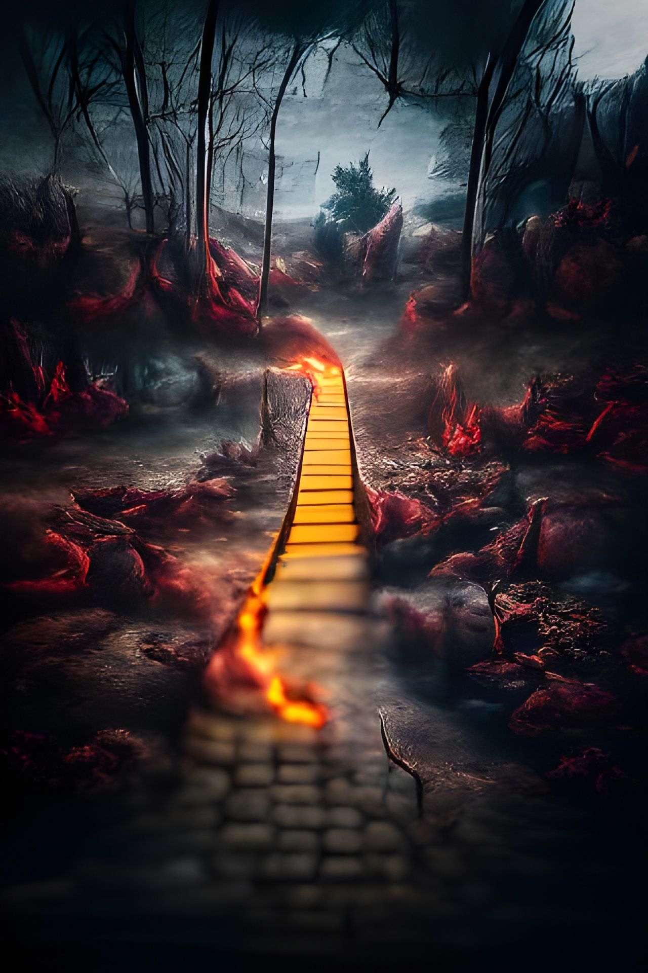 The path to hell Behance HD 8k resolution - AI Generated Artwork ...