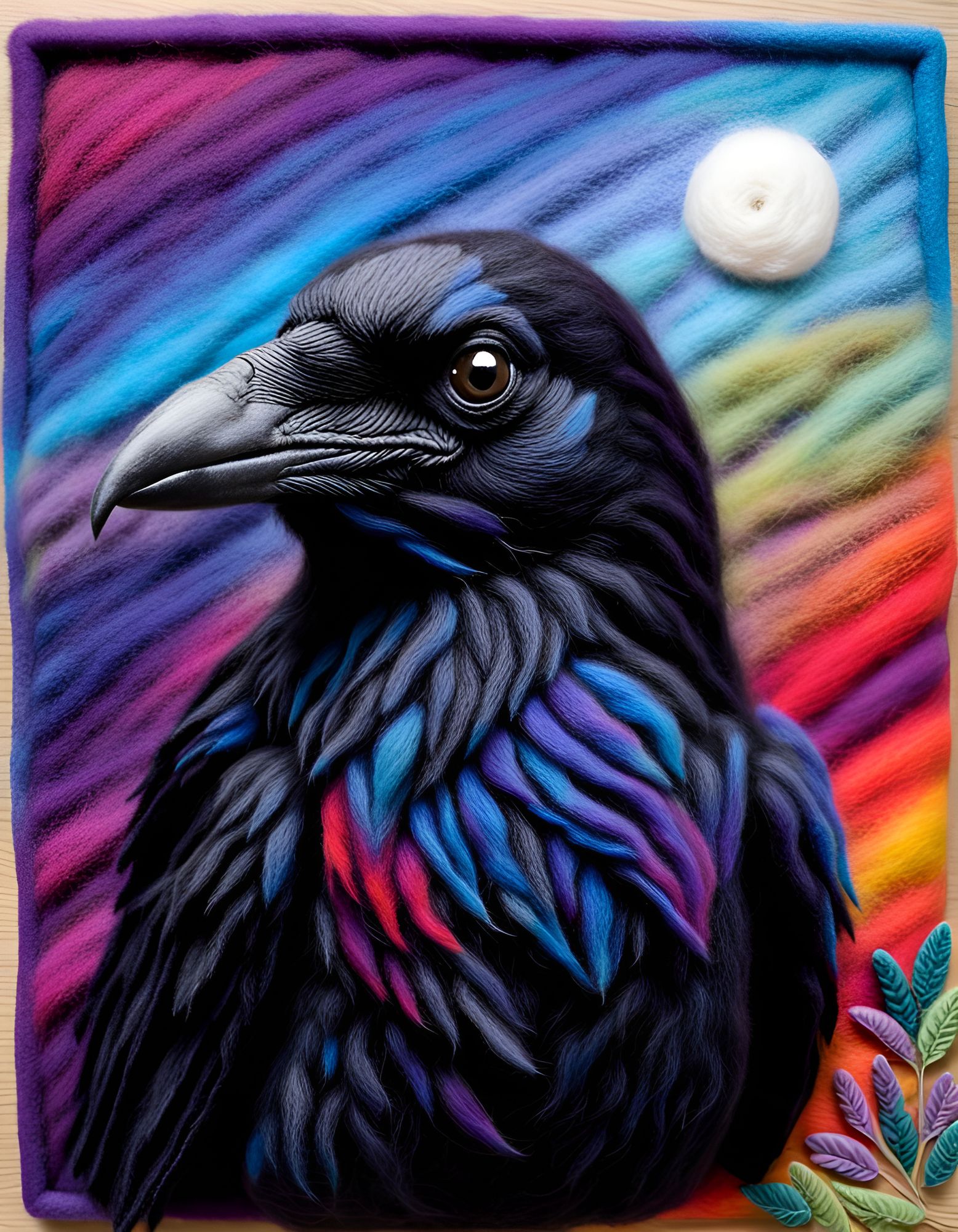 stained glass raven
