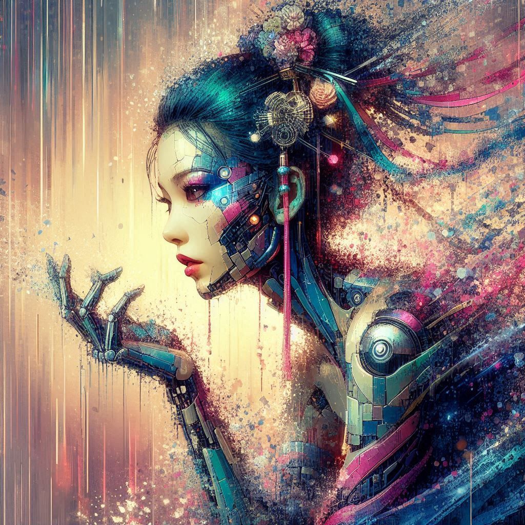 double exposure beautiful fantasy DALL-E 3 portrait landscape..