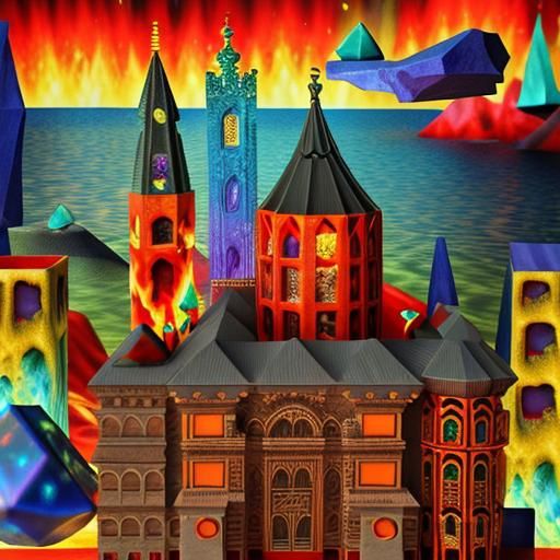 Jewelry, Stone, Flame, Objects, Colorful, Vivid, Fractal, 3d...
