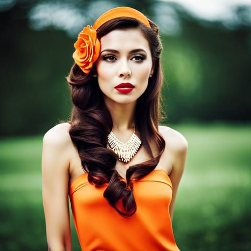 Orange women AI Generated Artwork NightCafe Creator