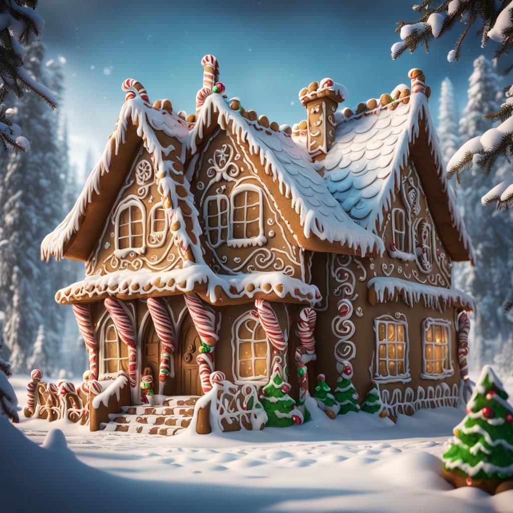 Gingerbread House - AI Generated Artwork - NightCafe Creator