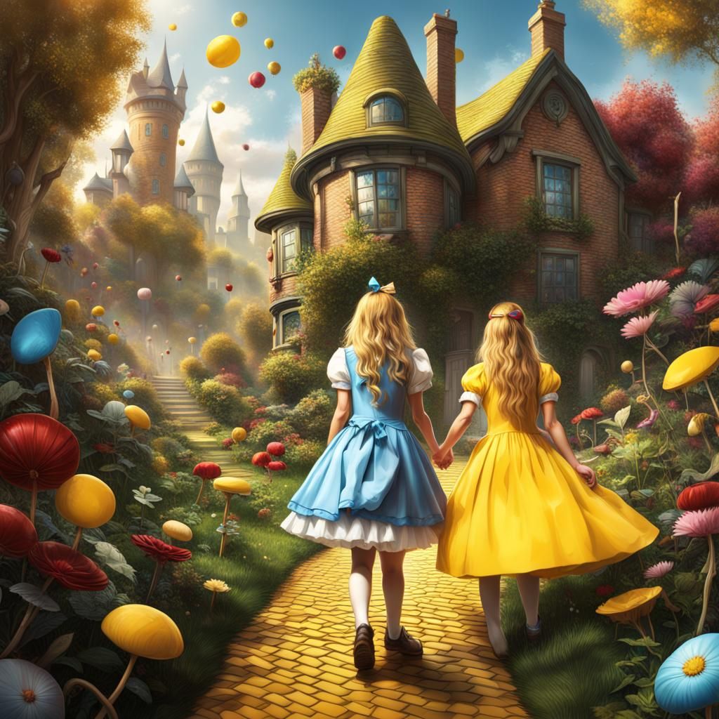 Alice in wonderland , yellow bri...