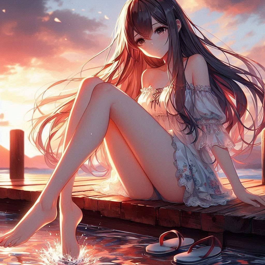 Sunset over the pier