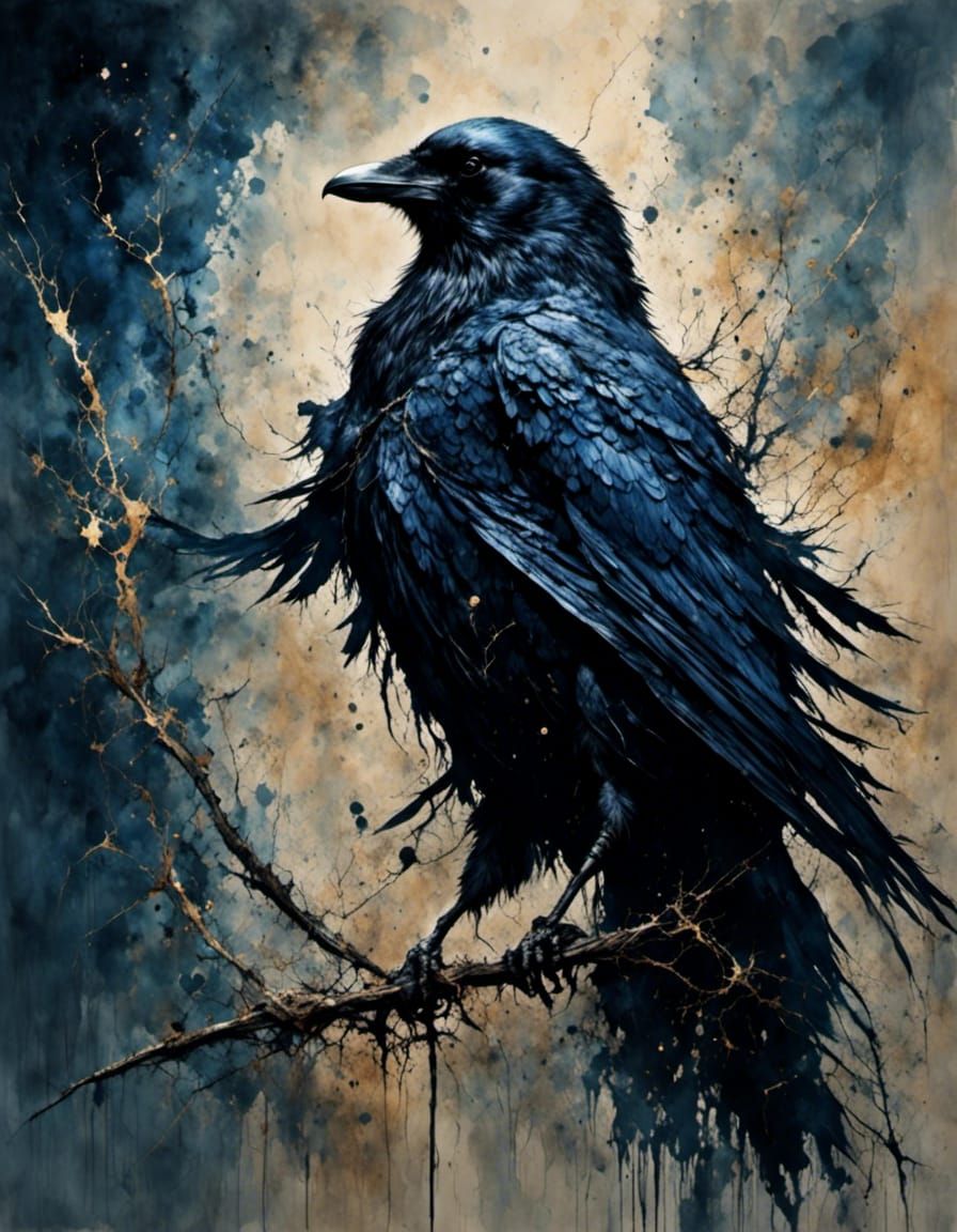 The Raven that Ripped the Sky  by @Dazed