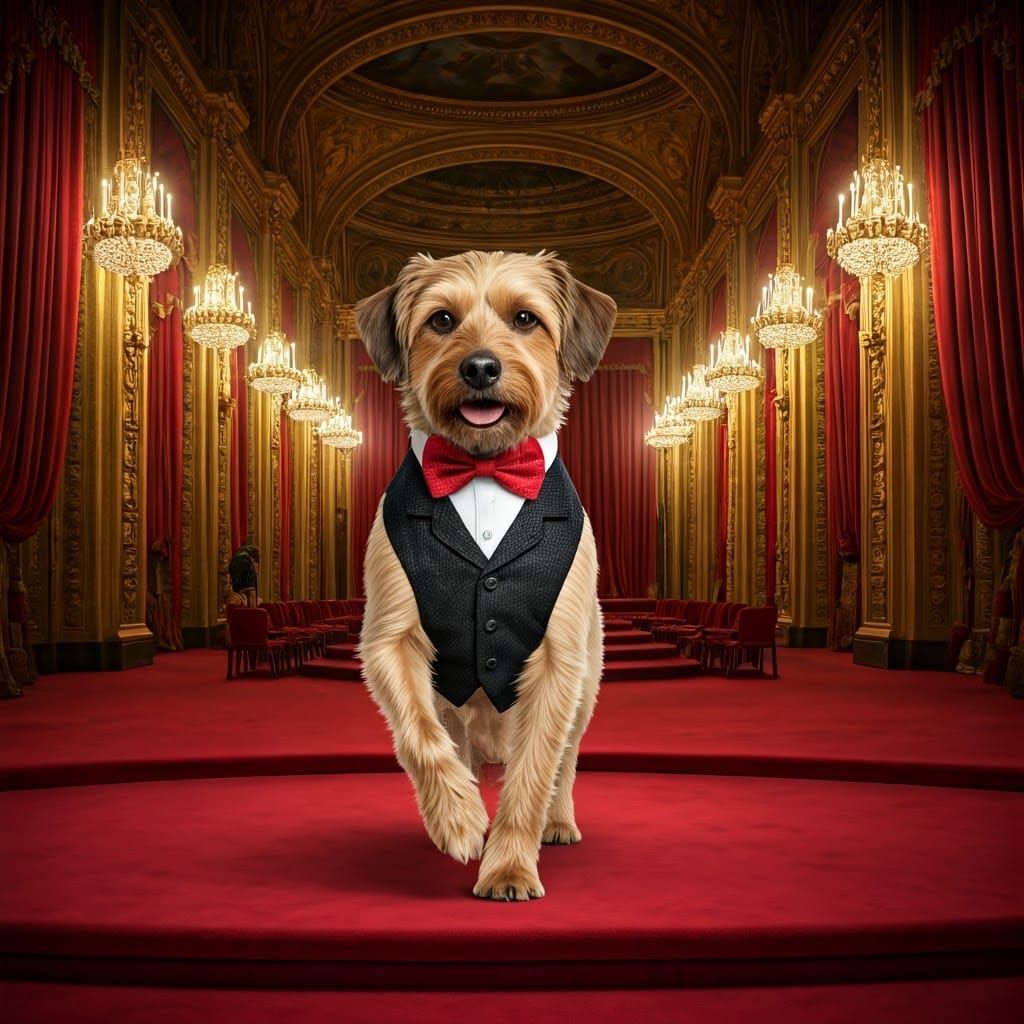Dapper Canine Showstopper in Opulent Setting