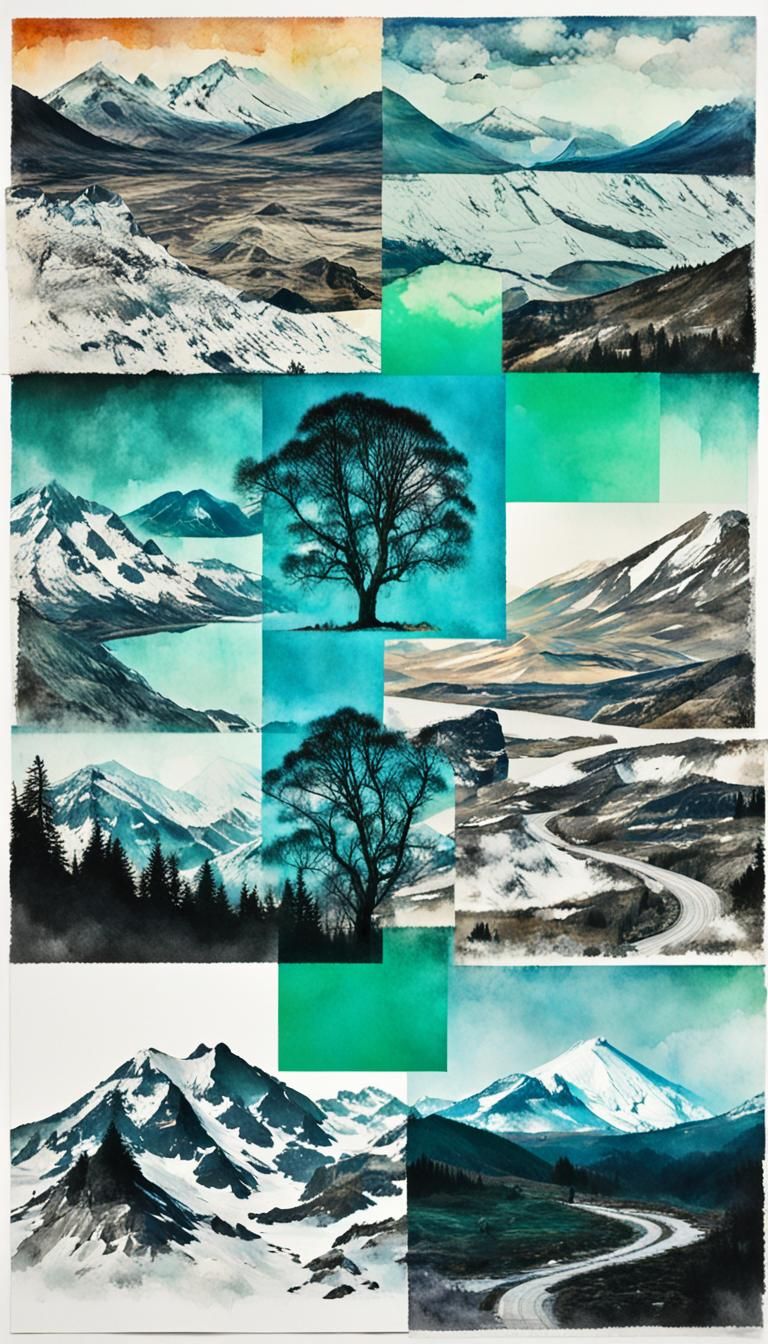 Photo Montage Mountain Landscape