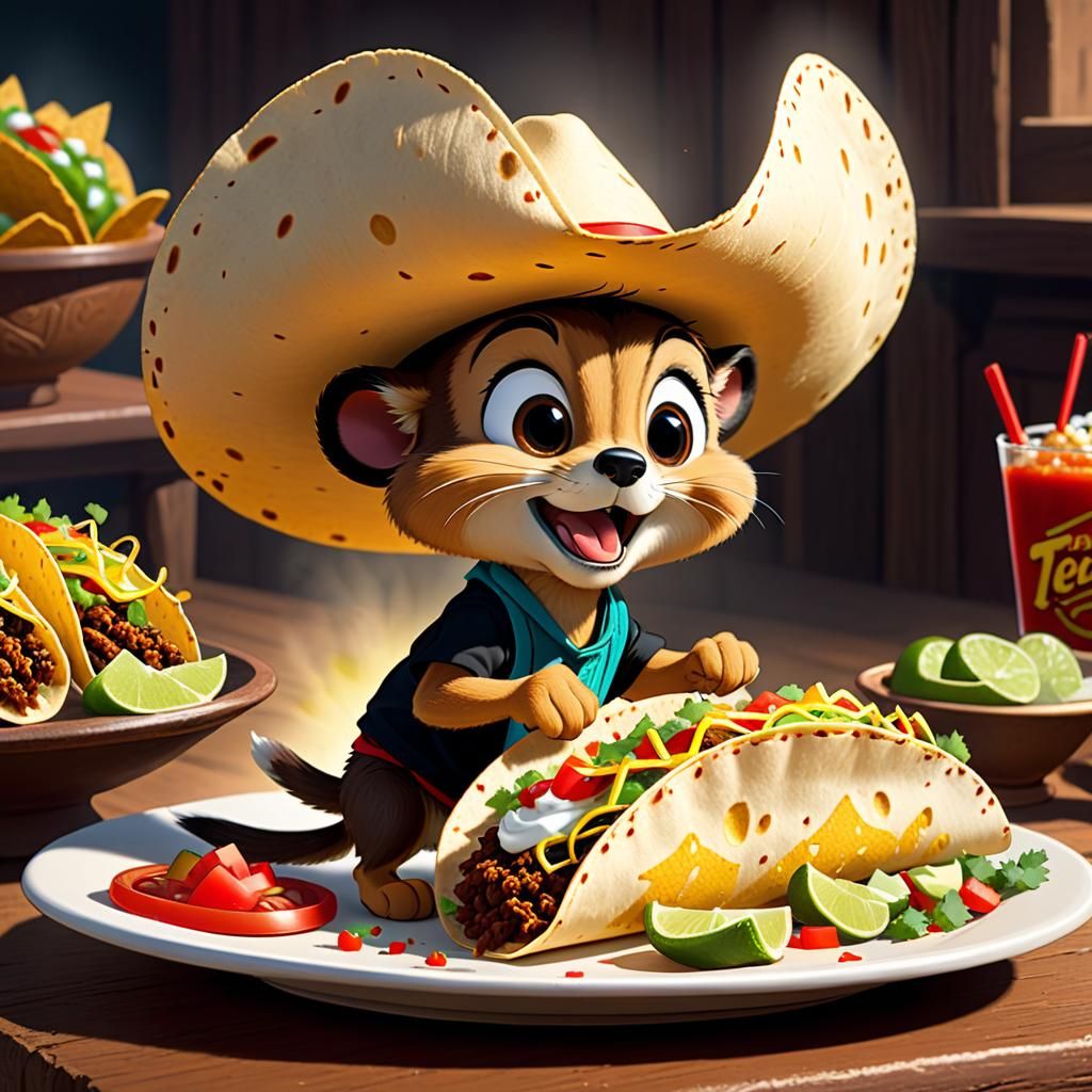 speedy gonzales with a perfect mexican taco  by @Dragondrummer