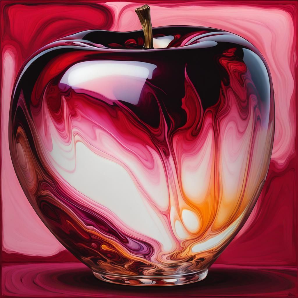 Blown glass apple