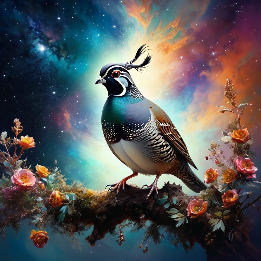 Portrait of a California Quail