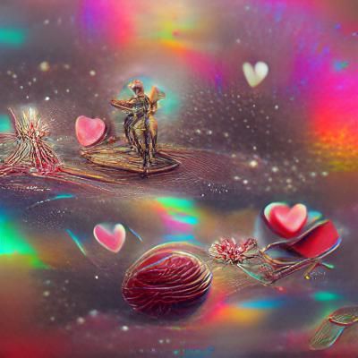 1900s Valentine's day cards, forever 8k resolution holograph...