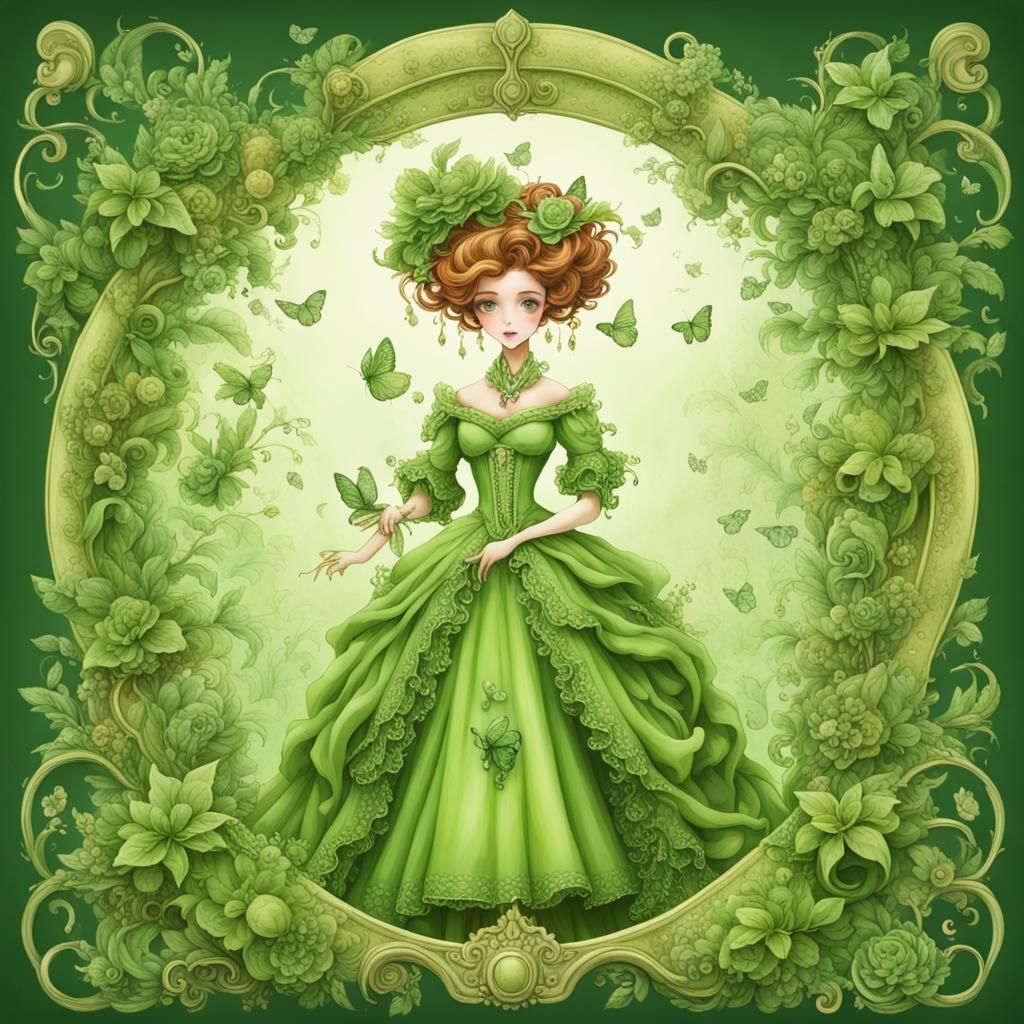 Whimsical Green Butterflies  by @Znarf