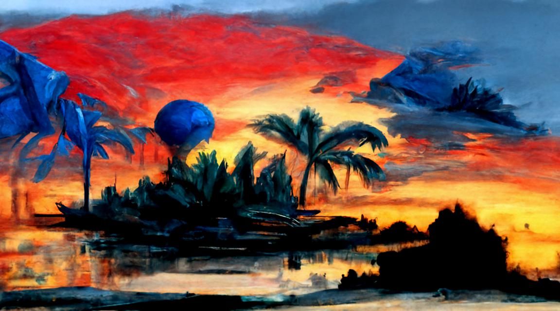 Sunset Over Tropical Islands