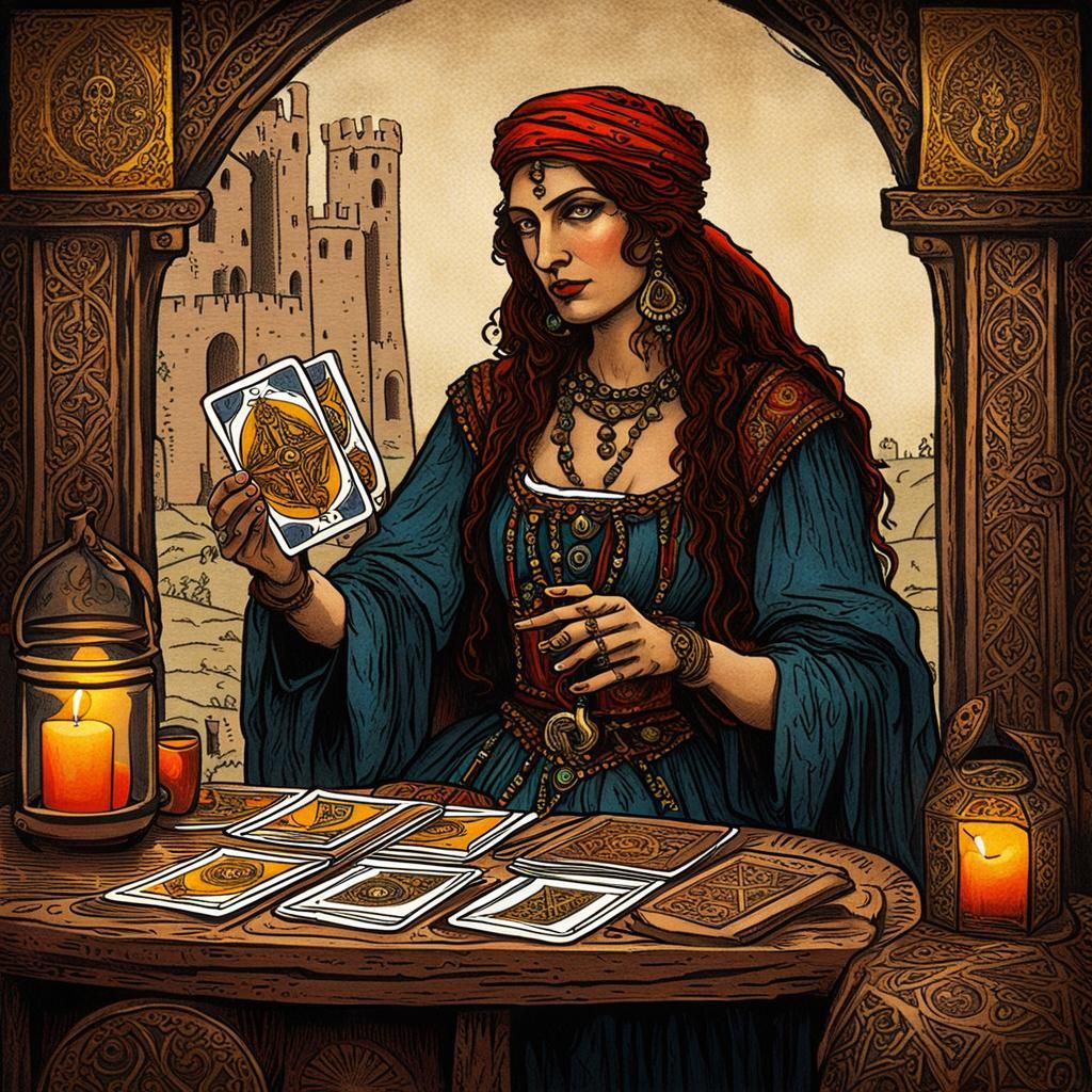 Gypsy Tarot Card Reader - AI Generated Artwork - NightCafe Creator