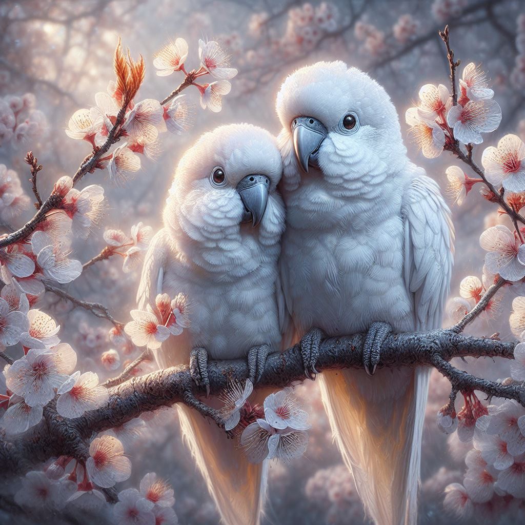 Parrots and Cherryblossoms