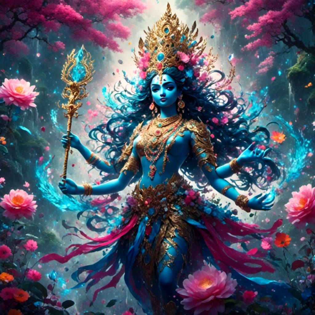 Indian Goddess Kali - AI Generated Artwork - NightCafe Creator