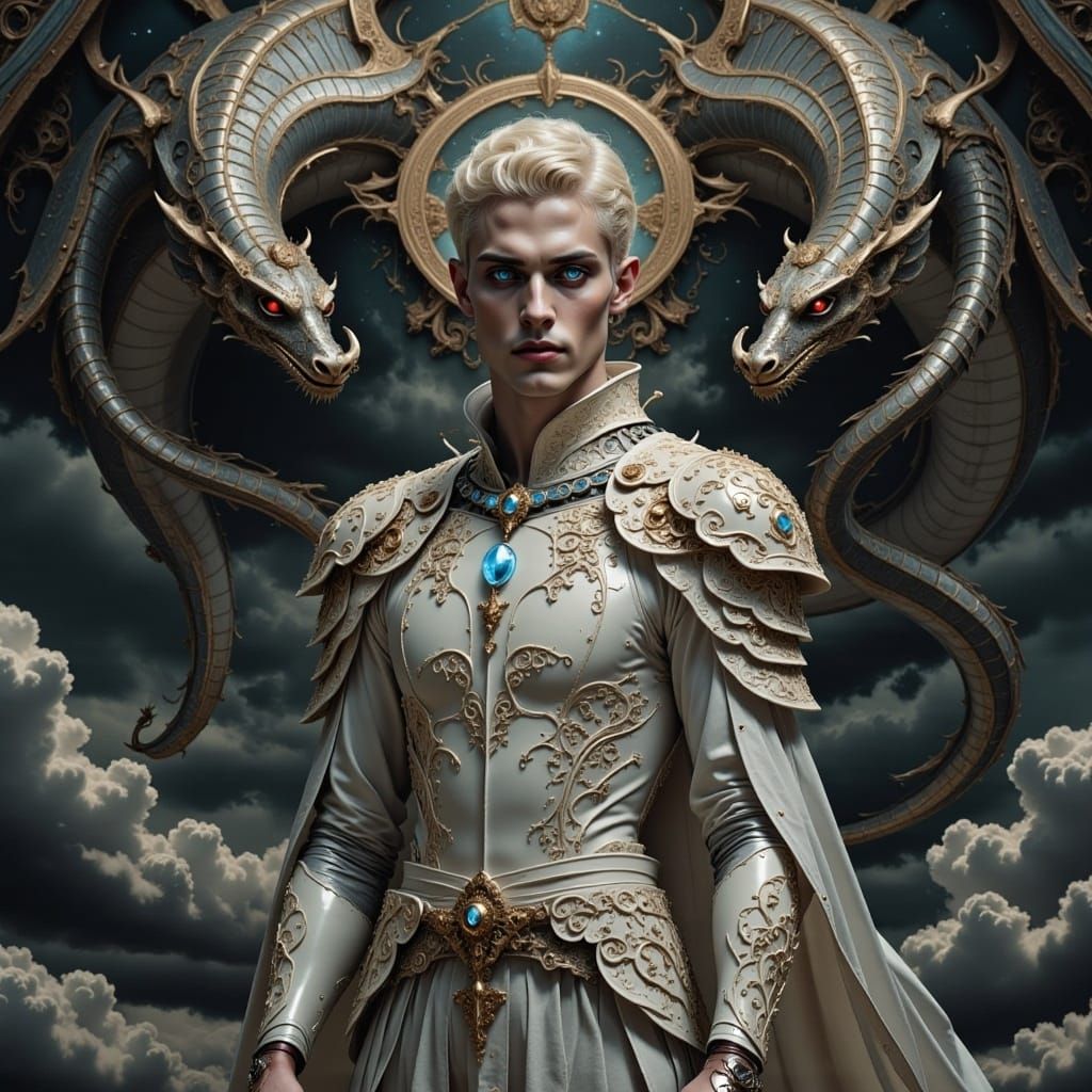 machine cyborg android young princess with asian dragon by Luis Royo and Junji Ito and Kentaro Miura and Beksinski and Giger <lora:Dark Cele...