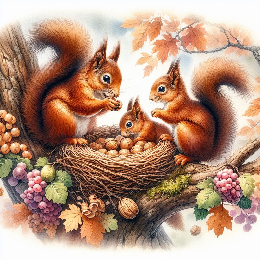 squirrel with cubs  by @gladiator