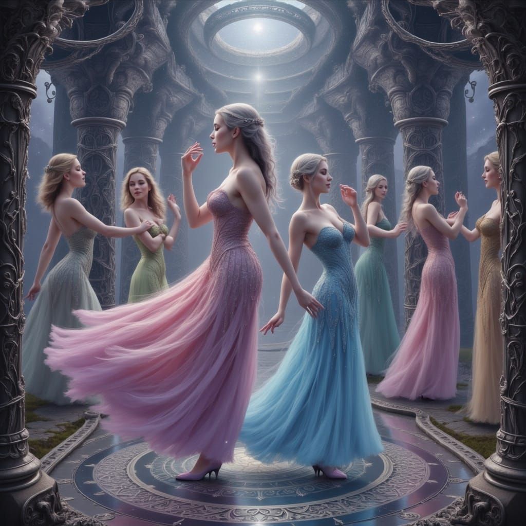 Interwoven stories that never end
In the glow of silver gears, they spin
From the maze of circuits, the dance begin
Gaia's tune in digitals...