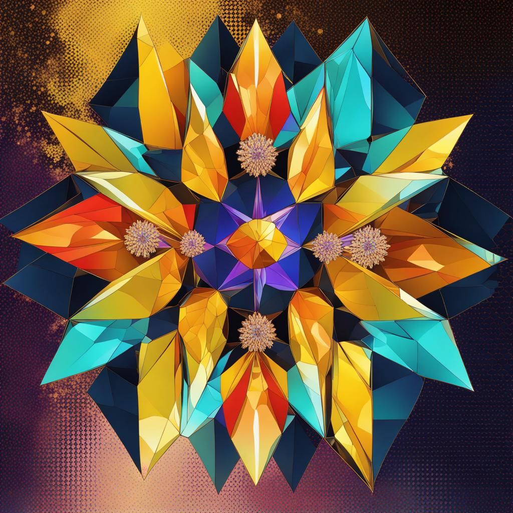 Metallic crystallized flower