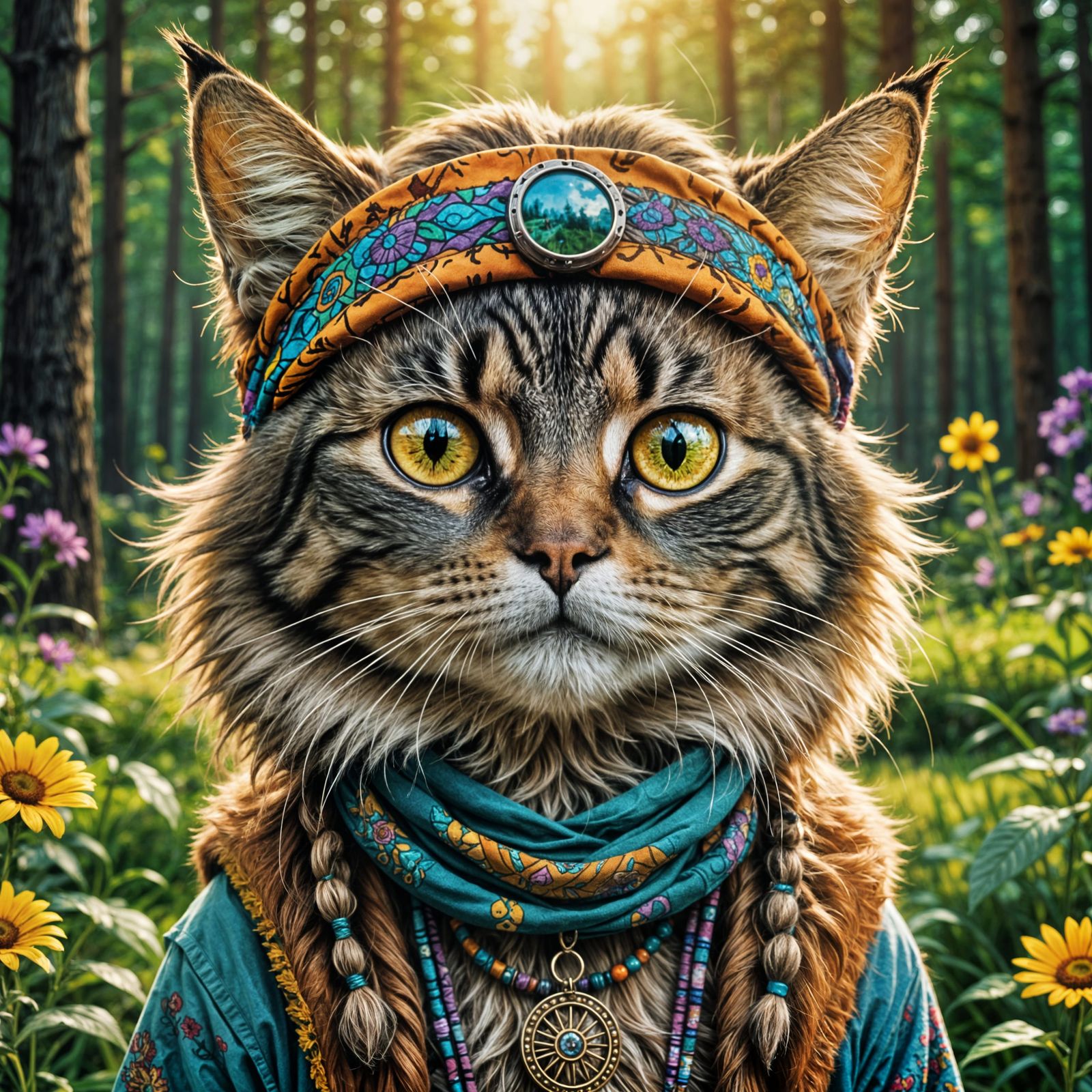 Hippie Cat  by @Tanke