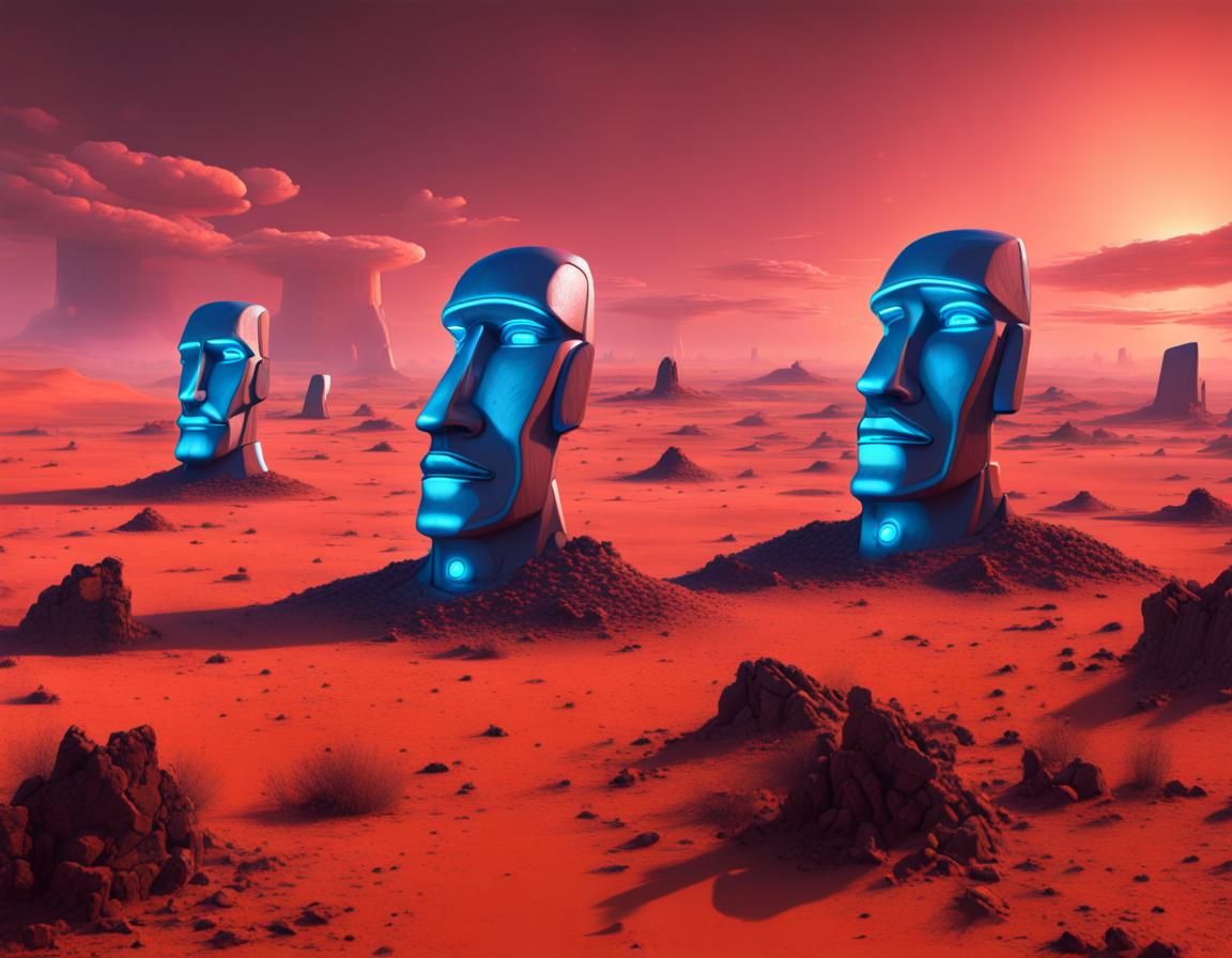 Future Moai - AI Generated Artwork - NightCafe Creator