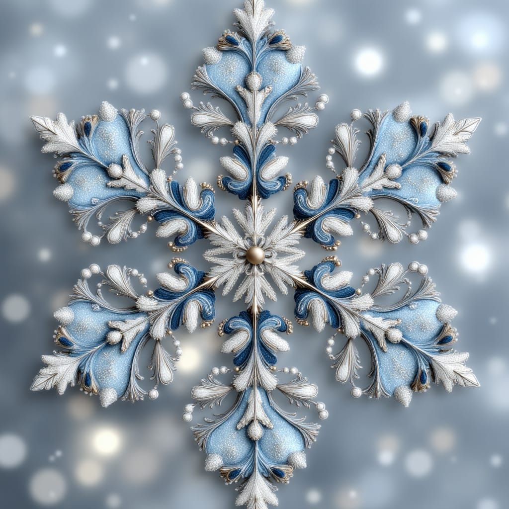 <lora:HOLIDAY MAGIC:1.0> snowflake creative pattern composition