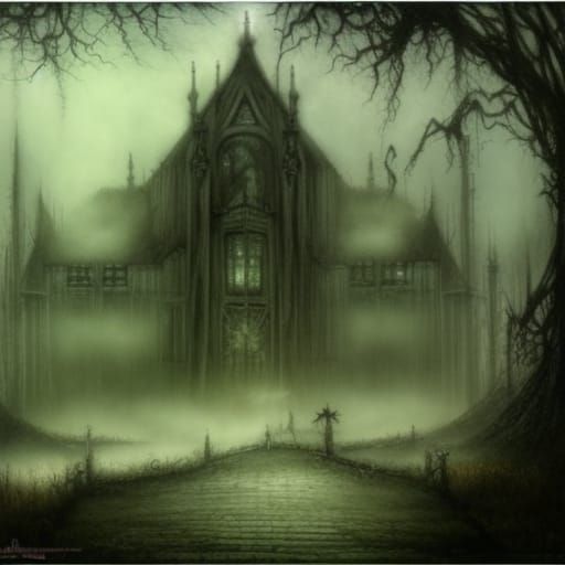 ETHREAL  HAUNTED FORREST  HUGE BLACK TREES WITH   MAGESTIC G...