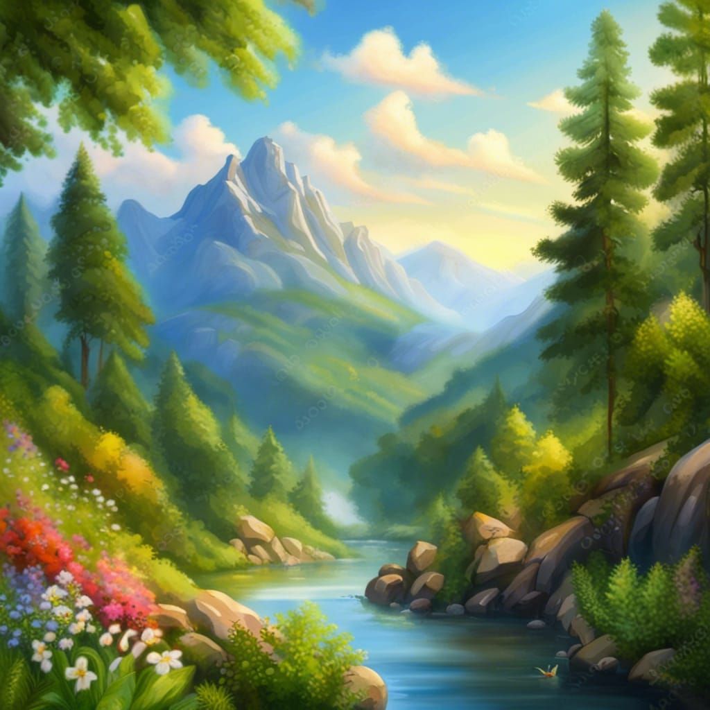 Beautiful mountains, forested mountains, beautiful horizon, ...