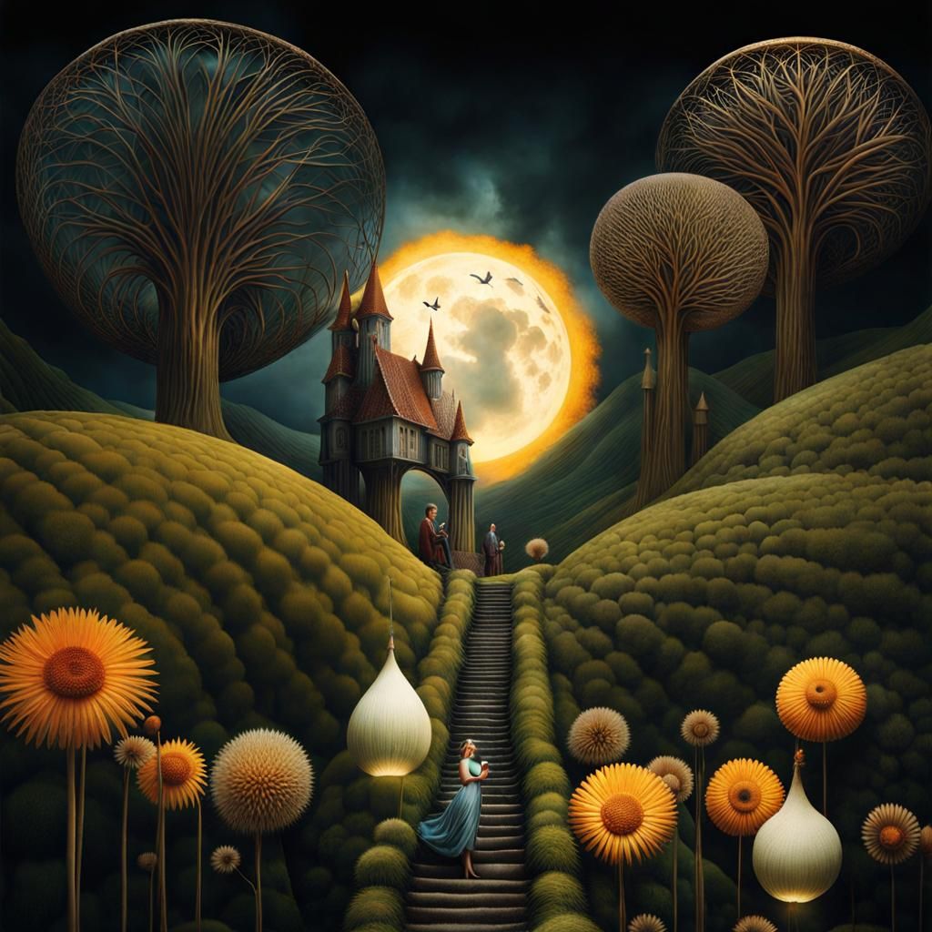surreal night landscape
