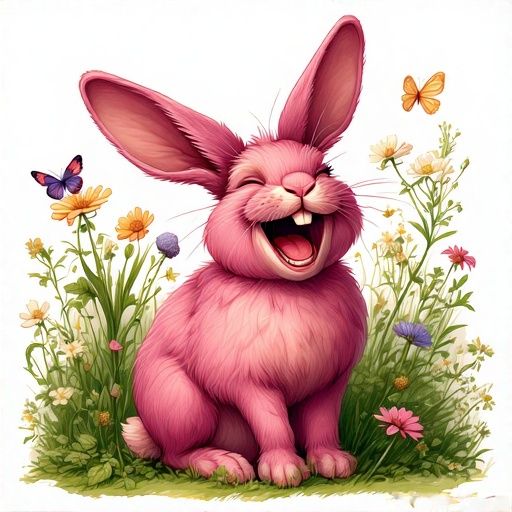 Pink Bunny Laughing 2