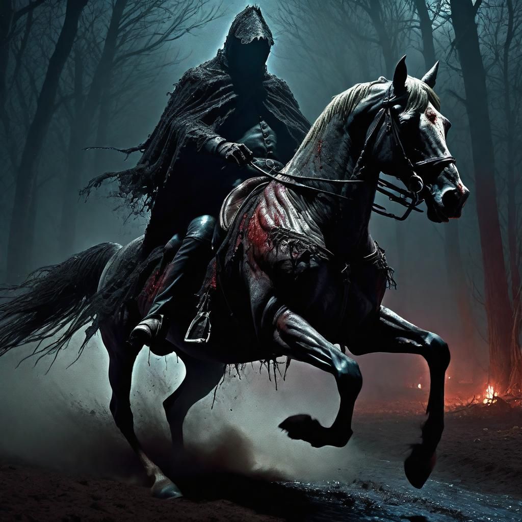 Cloaked horseman 🐎 - AI Generated Artwork - NightCafe Creator