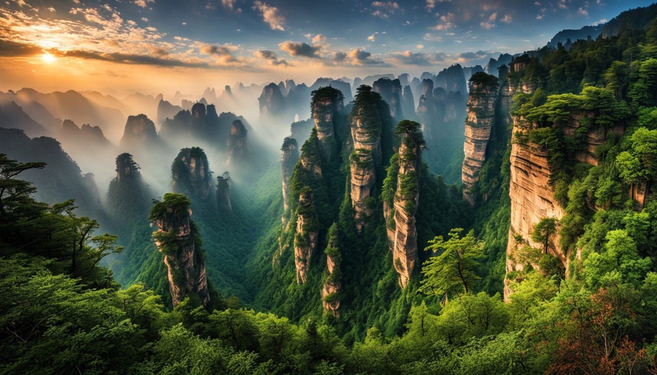 The Tianzi Mountains, China.   by @ImaginatorLucy
