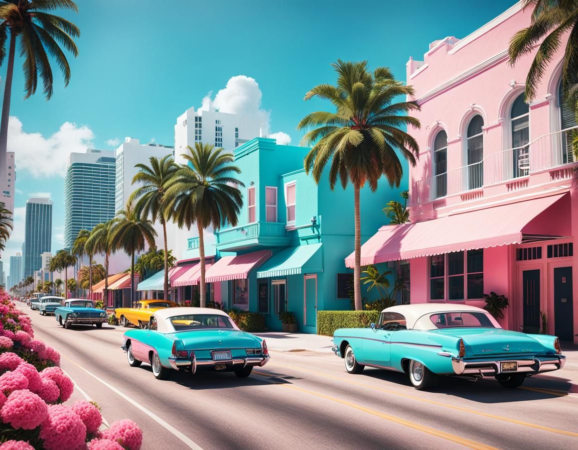 Retro 80 style miami