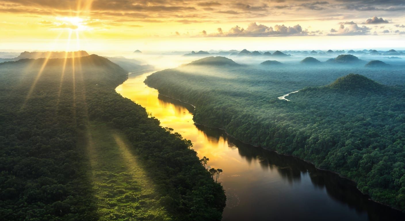 Amazon Sunrise  by @Snooty Art Snob