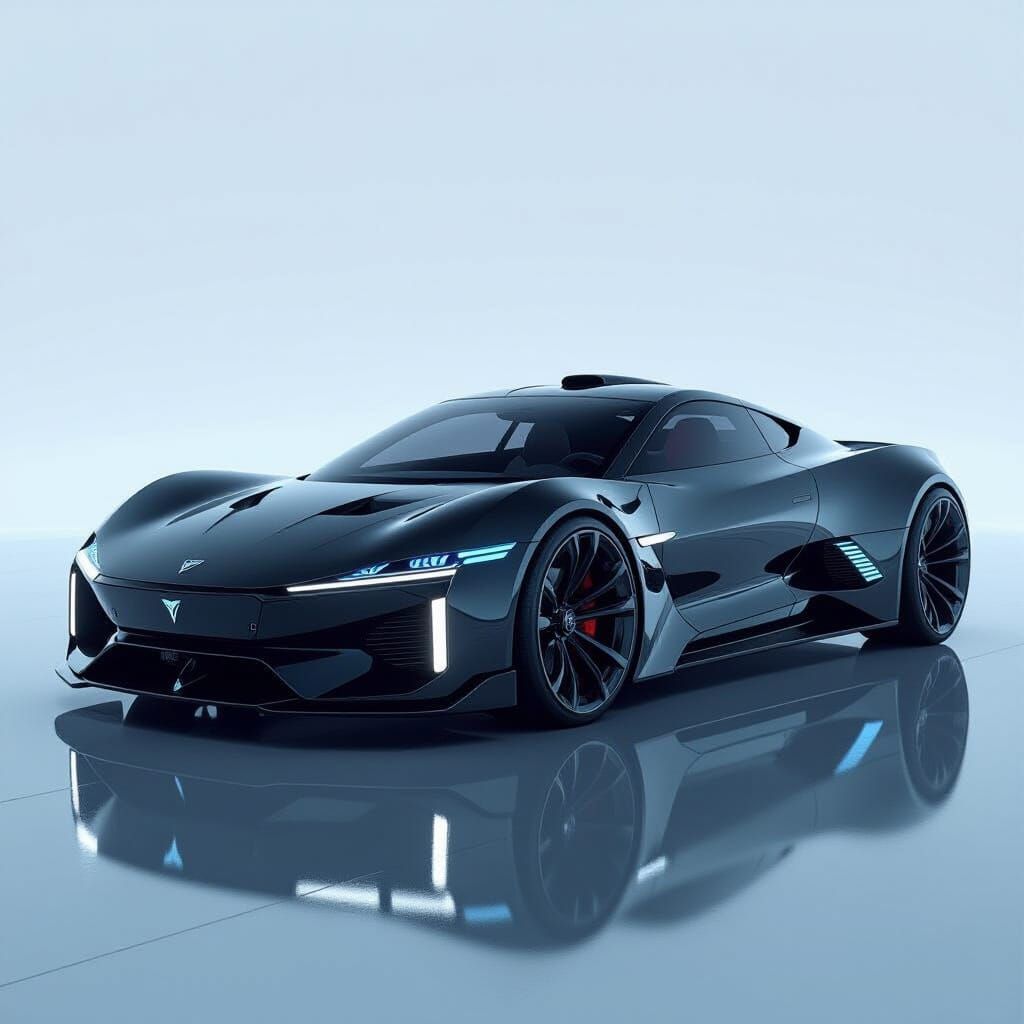 Futuristic Black Ziber Car Inspired by Digital Art
