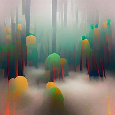 a foggy forest