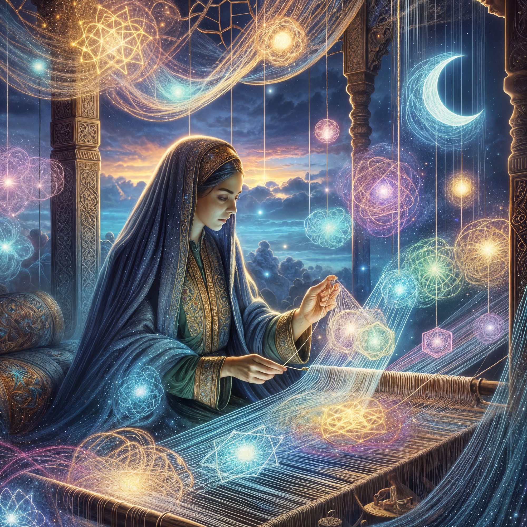 Вселенная в образе прекрасной женщины  создает волшебную ткань нашего бытия 