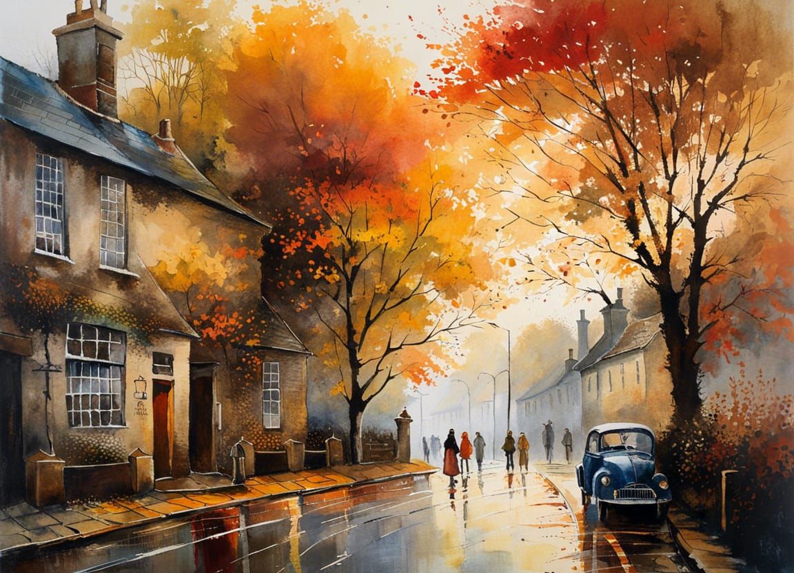 Autumnal street  by @Huginn