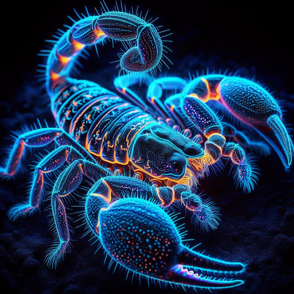 UV light scorpion - AI Generated Artwork - NightCafe Creator