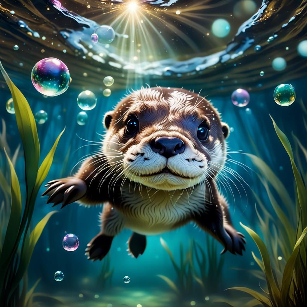Otter 💙  by @RedPixie