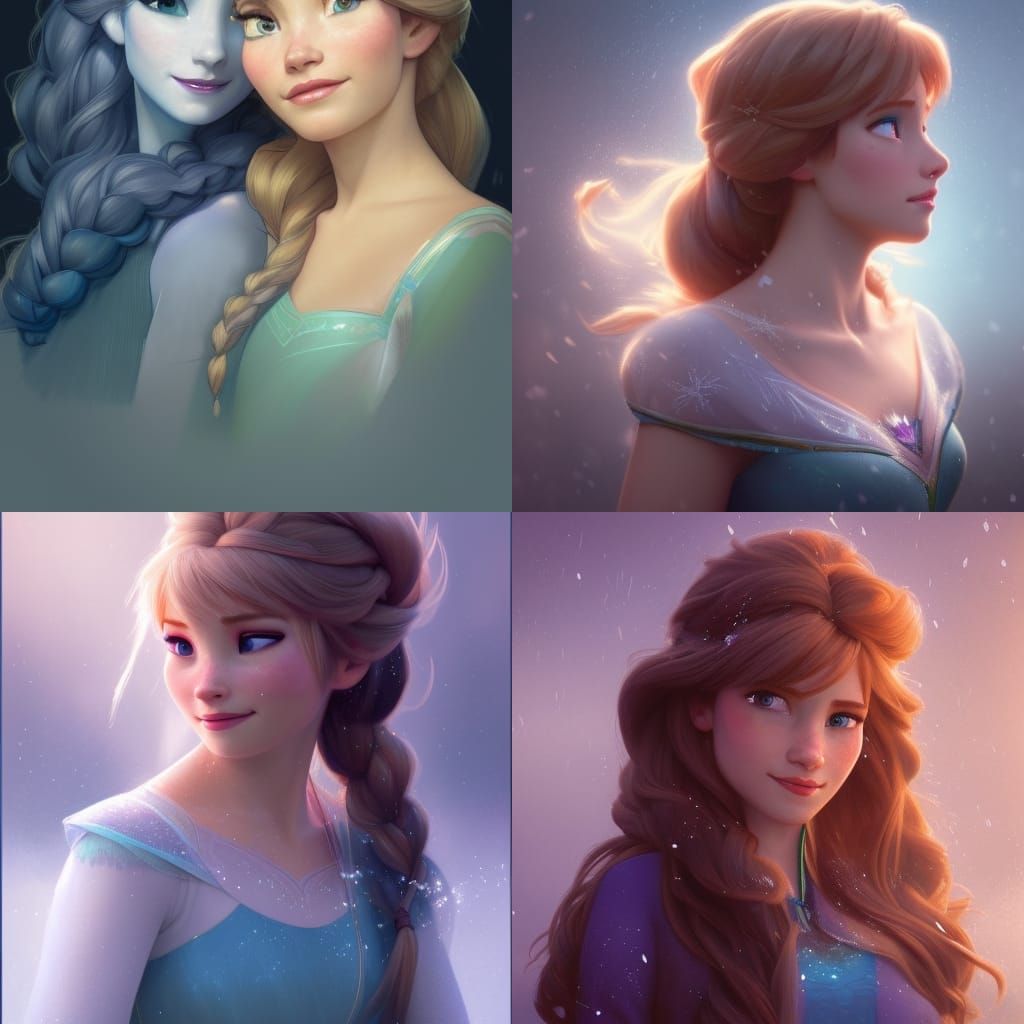 Anna and Elsa - AI Generated Artwork - NightCafe Creator