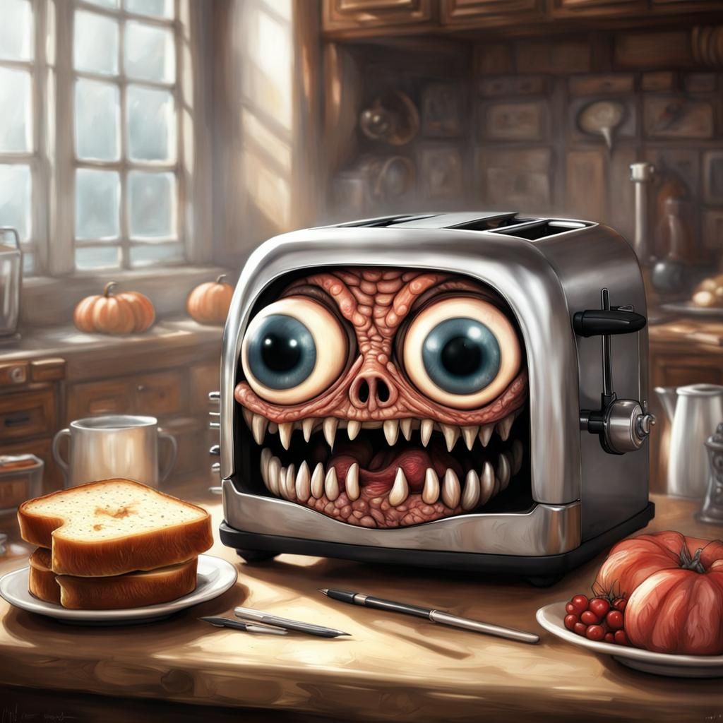 Spooky 👻 Toaster for Halloween 🎃 AI Generated Artwork NightCafe Creator