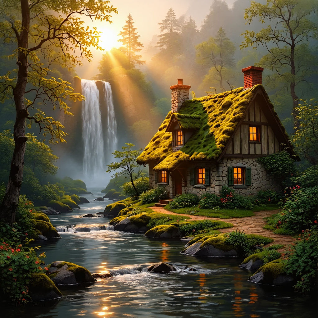 rustic cottage sunrise  by @Paul