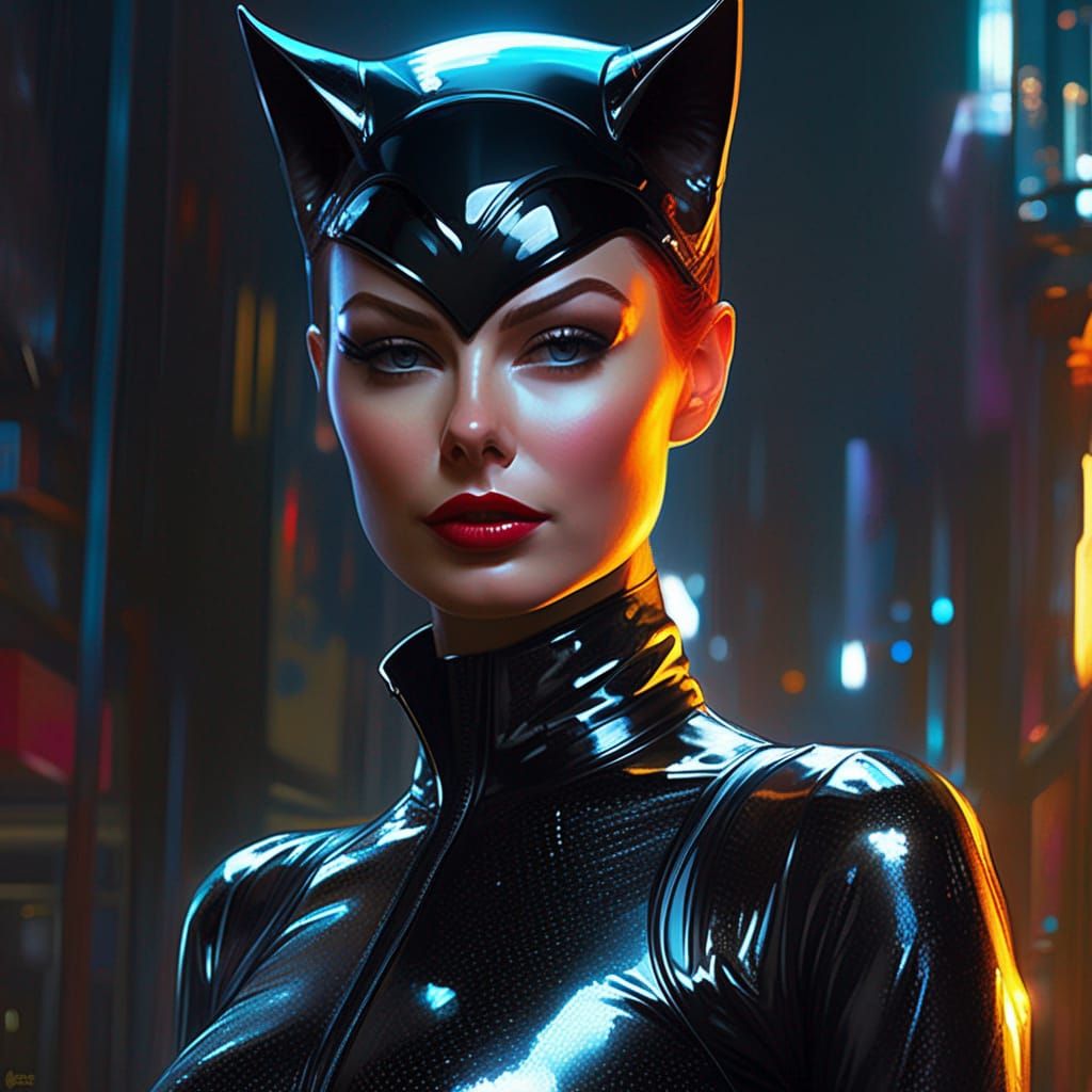 Beautiful Catwoman - AI Generated Artwork - NightCafe Creator