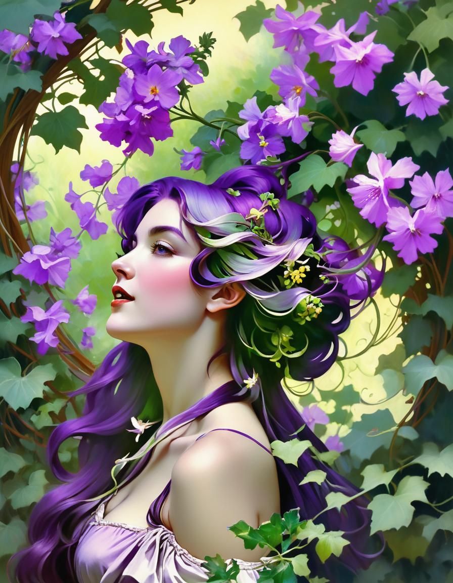 Bellflower Girl 4 AI Generated Artwork NightCafe Creator