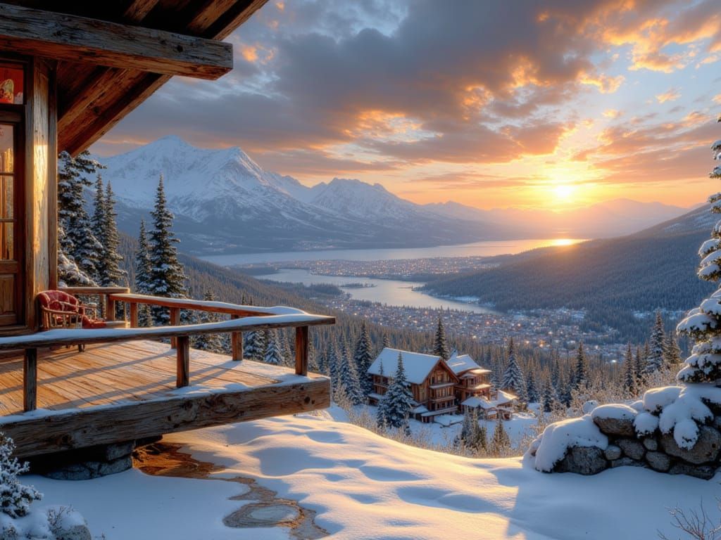 Winter resort town  by @undefined