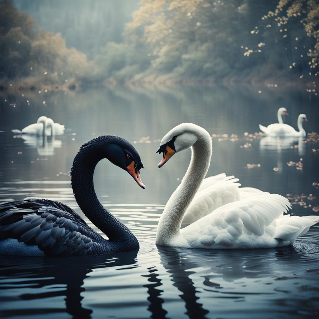 White Swan princess vs Black Swan Prince  by @Roses 4 Adriana J Y