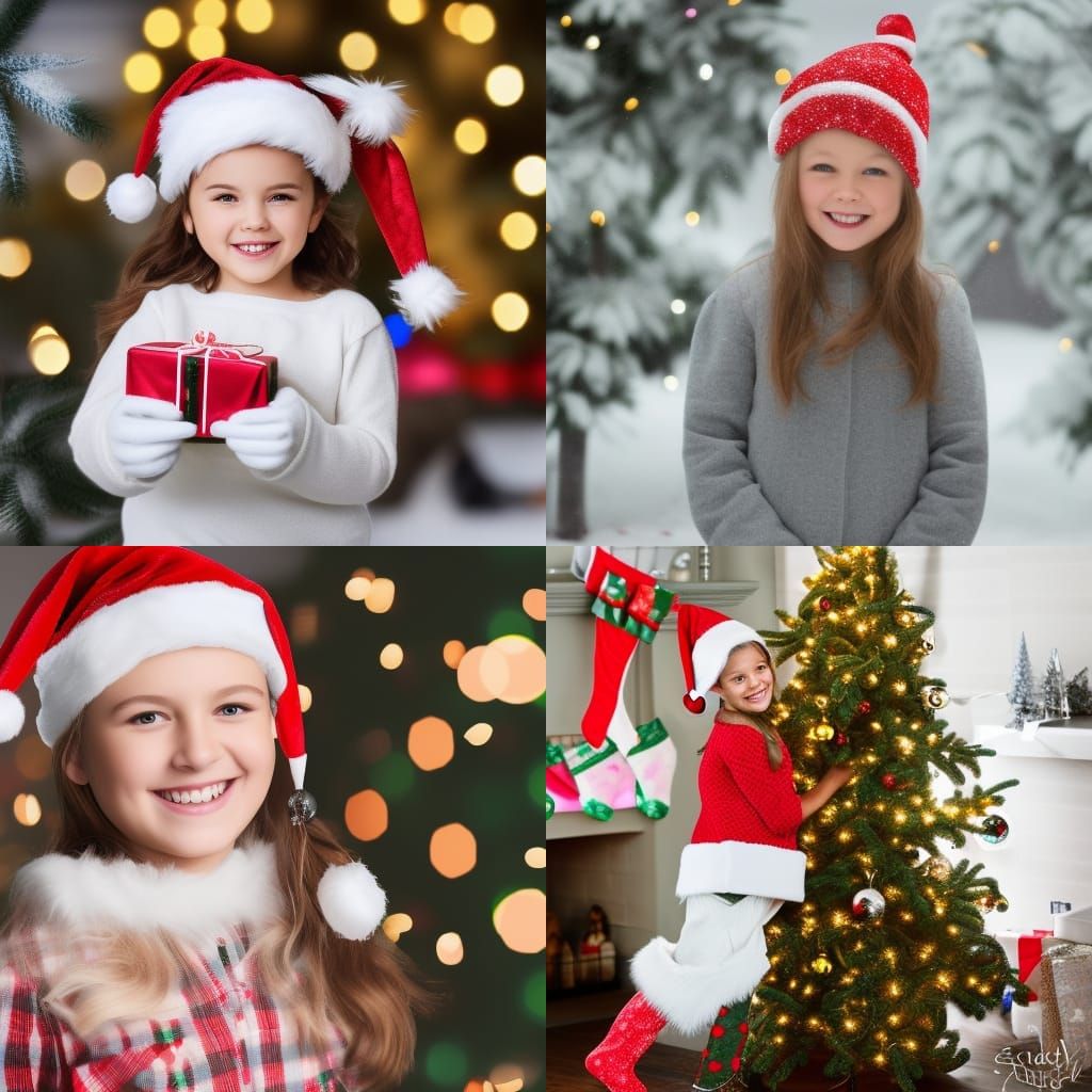Christmas girl smiling