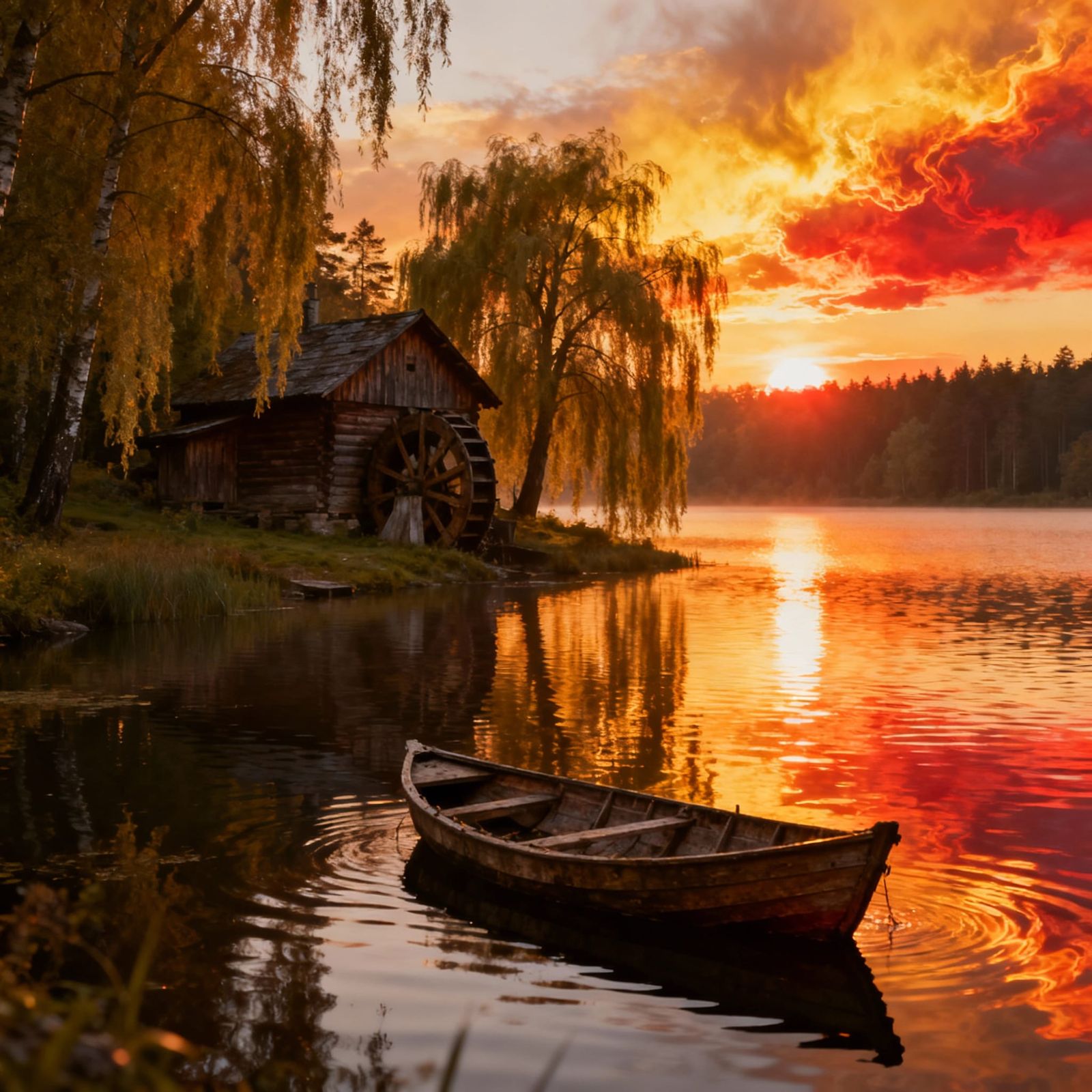 Sunrise at the abandoned watermill  by @Marijona